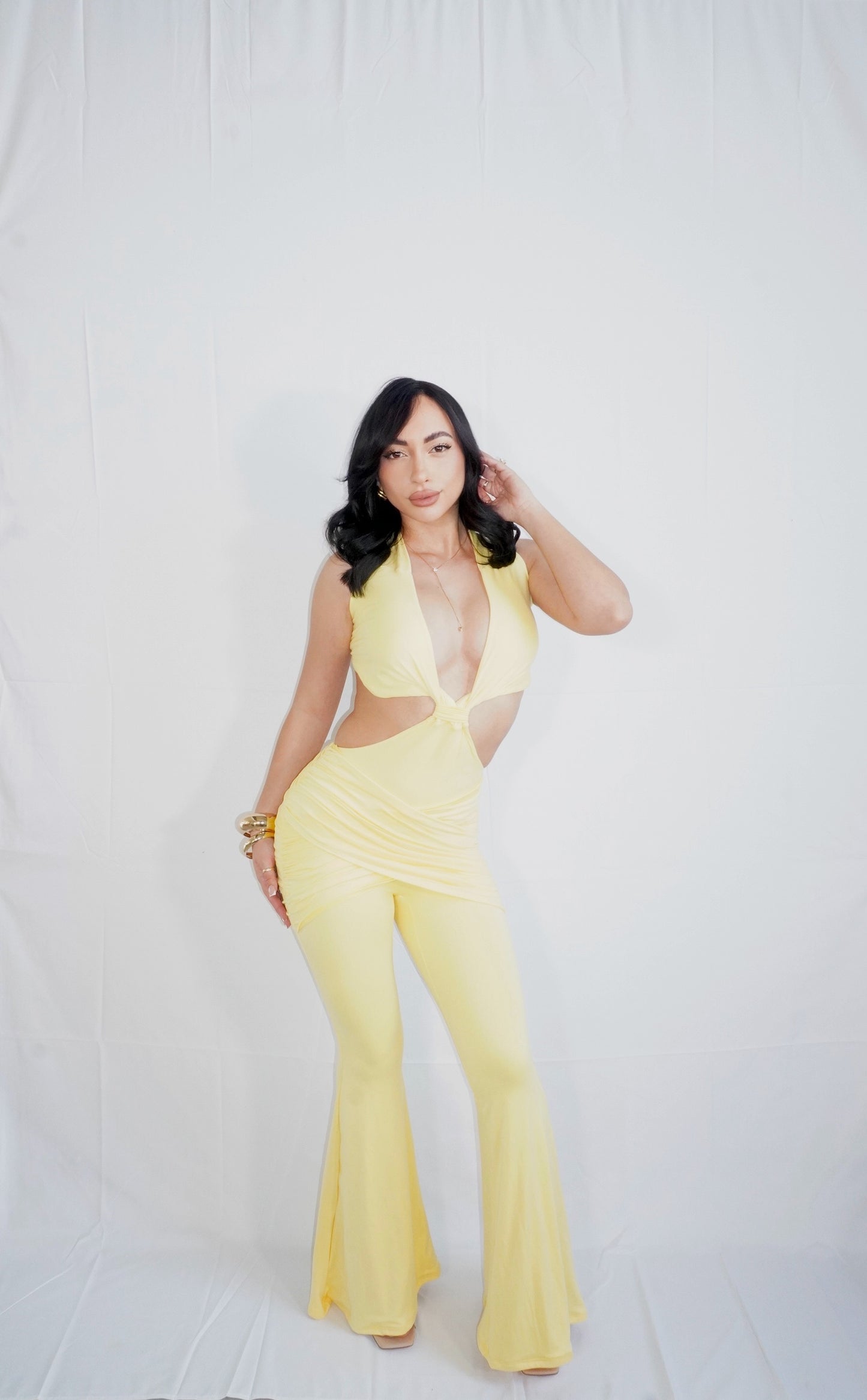 Not Your Type Jumpsuit (Yellow)