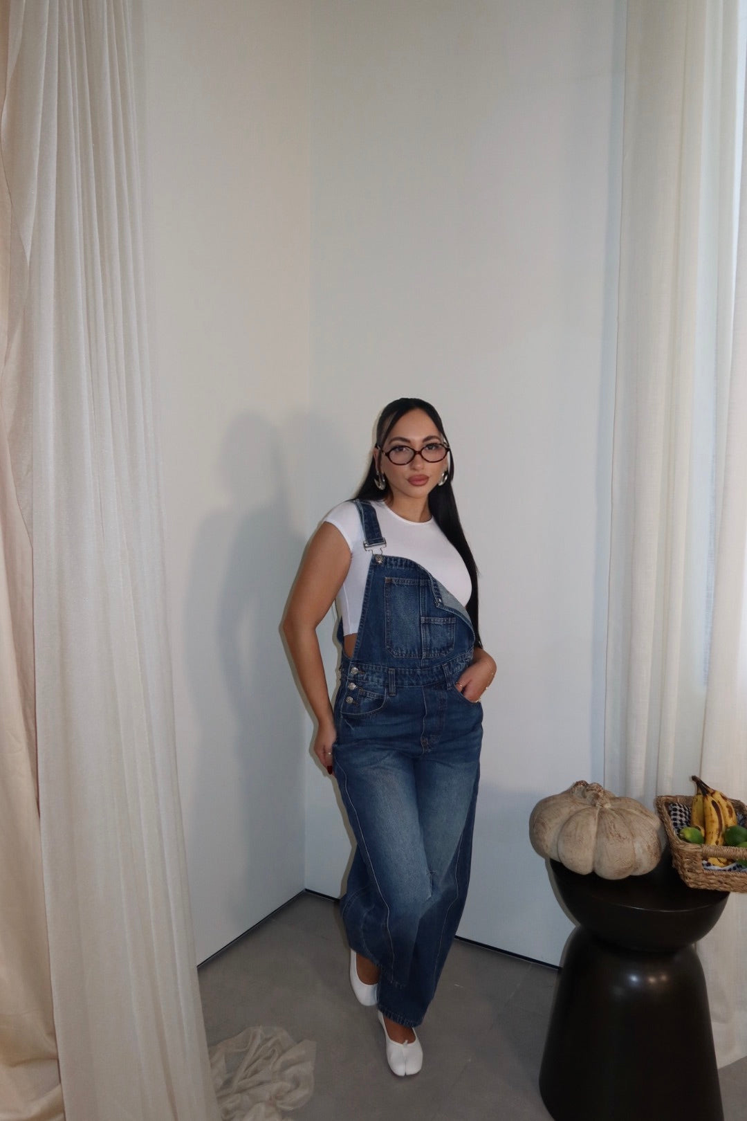 Tish Denim Barrel Overalls