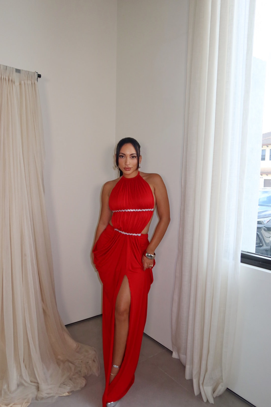 Noir Maxi Dress (Red)