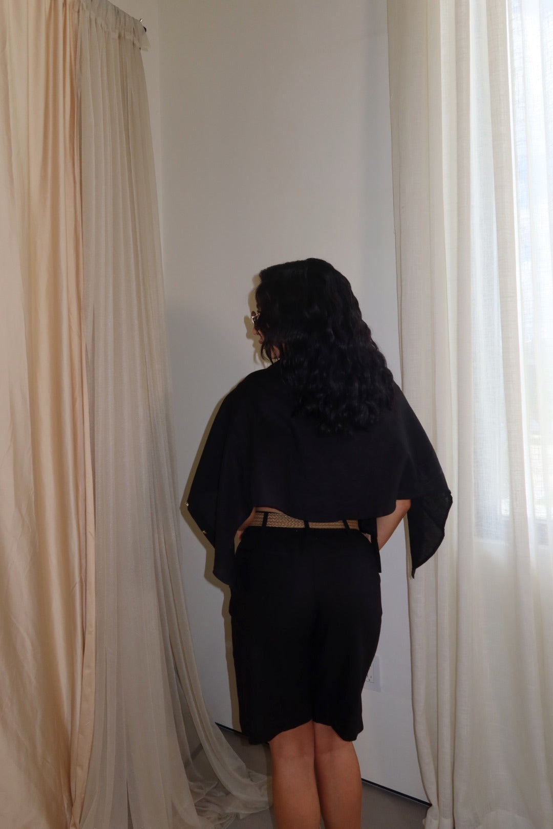 Daisy Linen Short Set (Black)