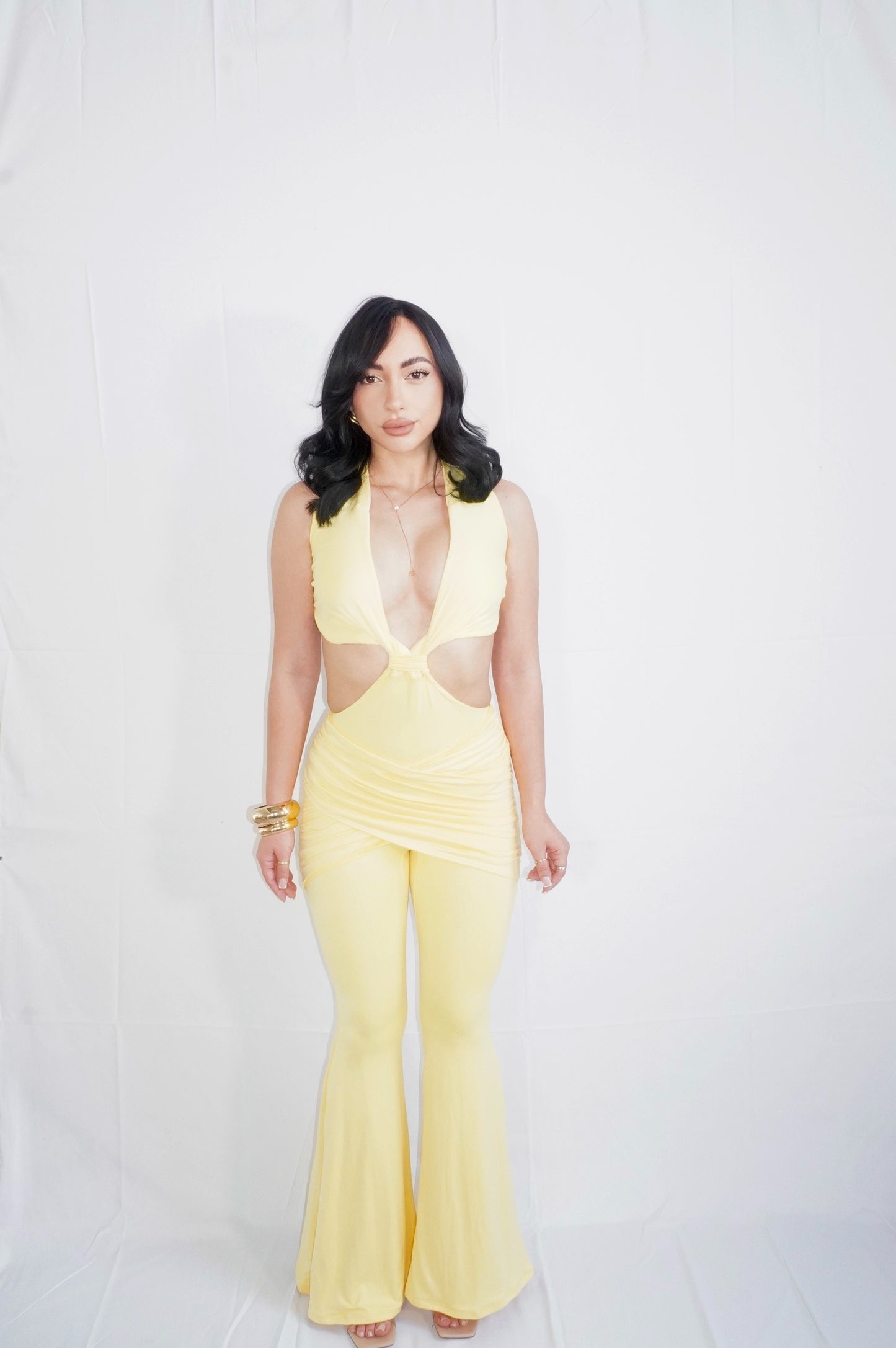 Not Your Type Jumpsuit (Yellow)