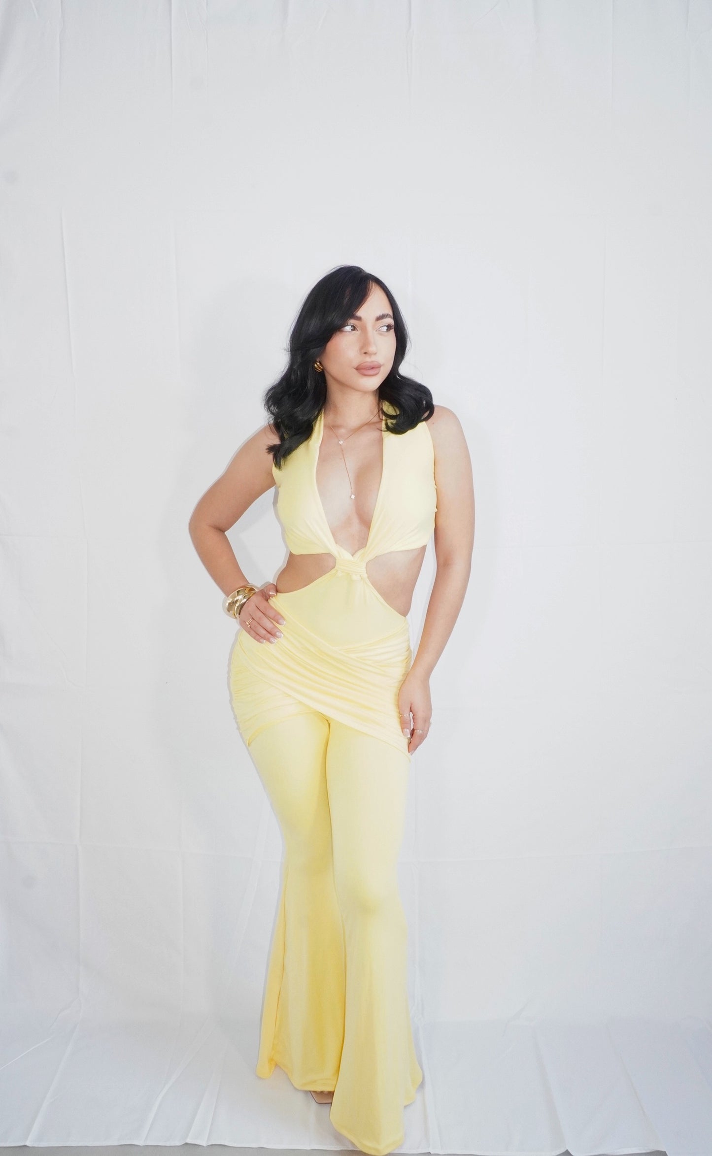 Not Your Type Jumpsuit (Yellow)