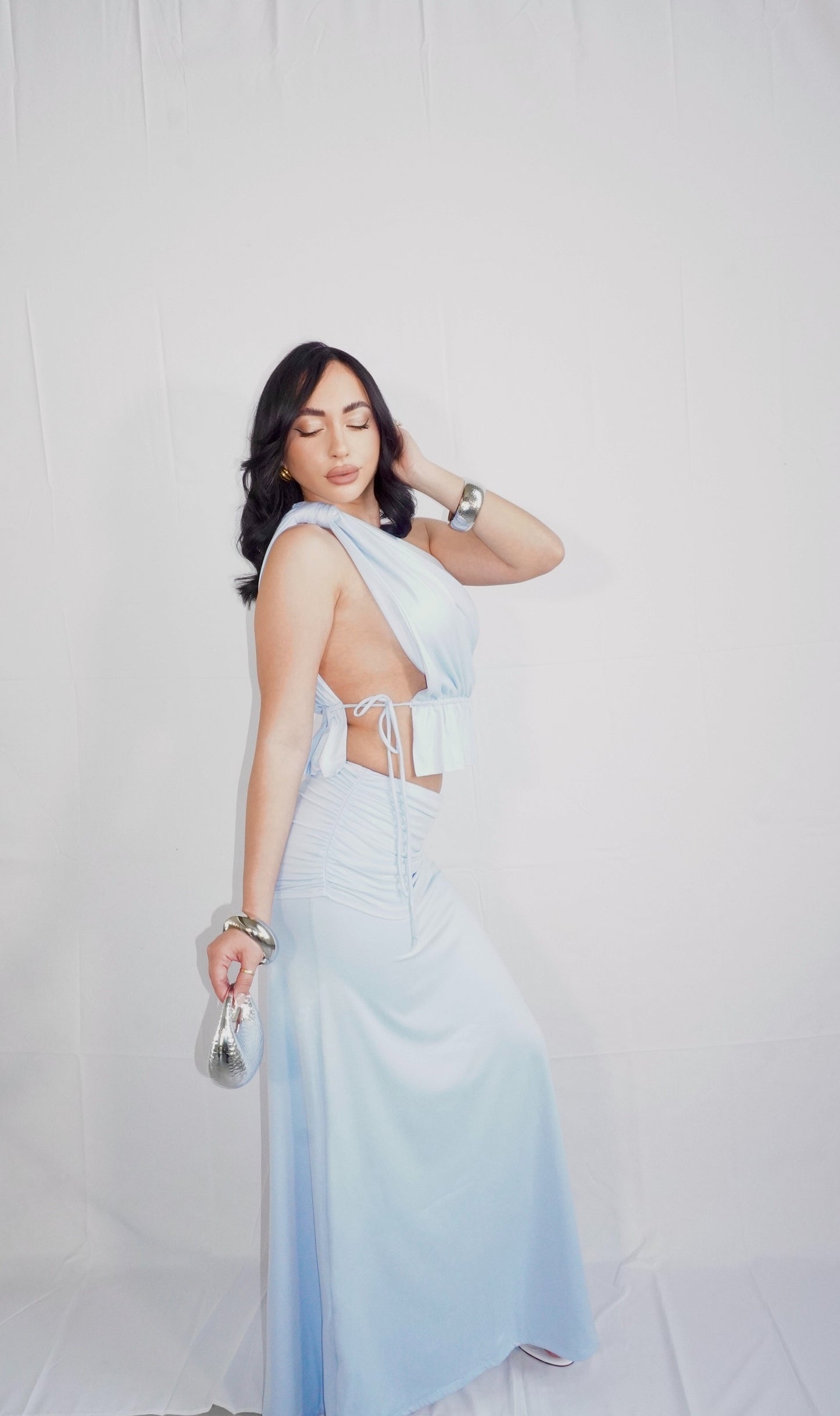 Blue Essence Matching Skirt Set