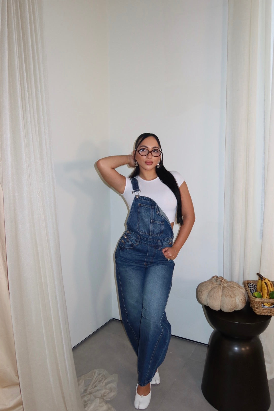 Tish Denim Barrel Overalls
