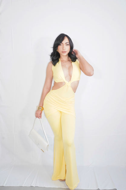 Not Your Type Jumpsuit (Yellow)