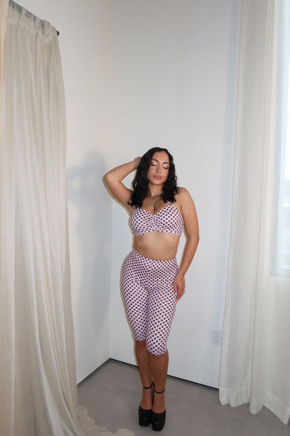Polka Dot Legging Set (Pink and Black)