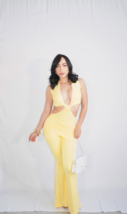 Not Your Type Jumpsuit (Yellow)