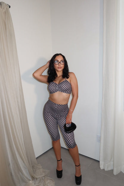 Polka dot Legging Set (black and white)