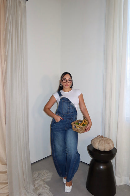 Tish Denim Barrel Overalls