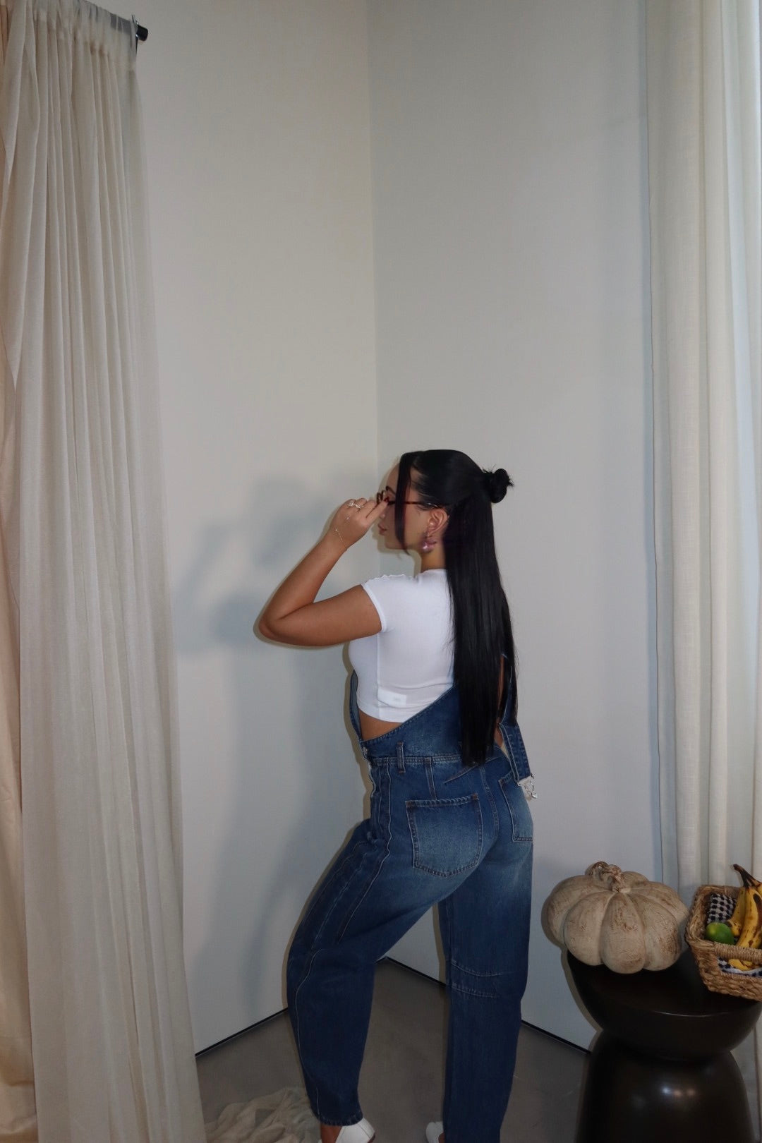 Tish Denim Barrel Overalls