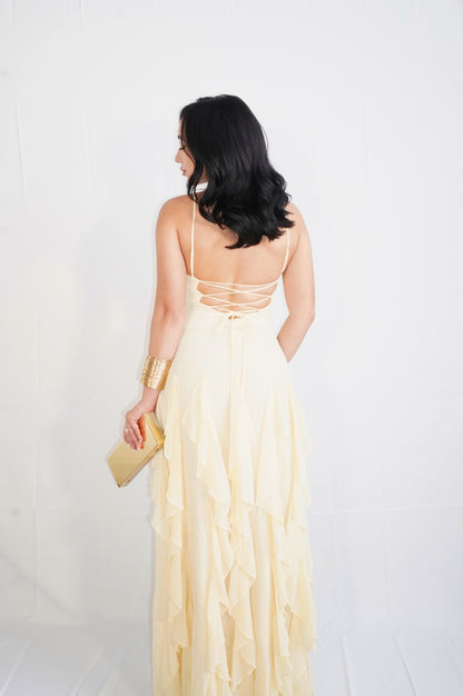 Spring Bloom Maxi Dress (Yellow)