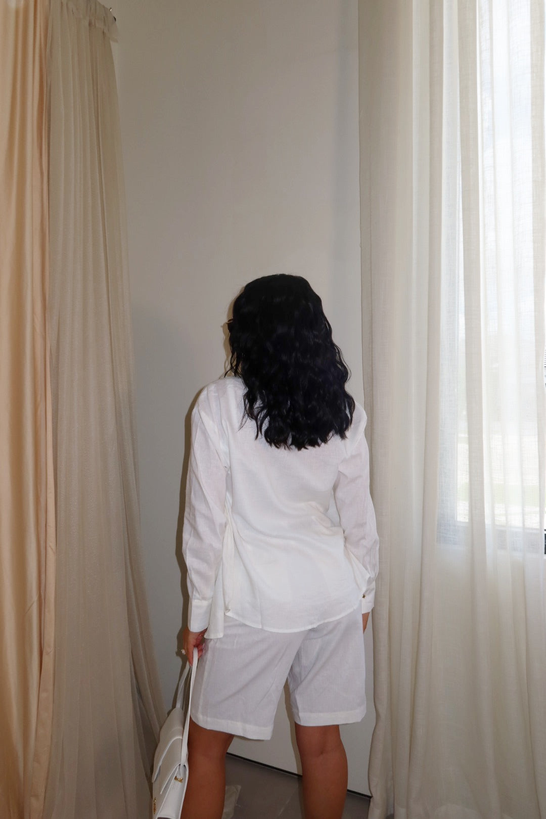 Daisy Linen Short Set (White)