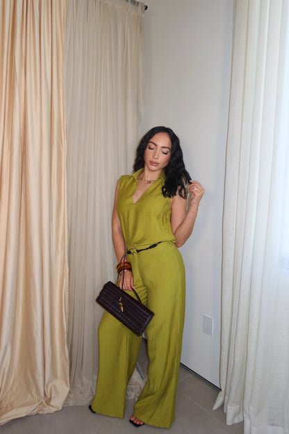 On The Clock Pant Set (Green)