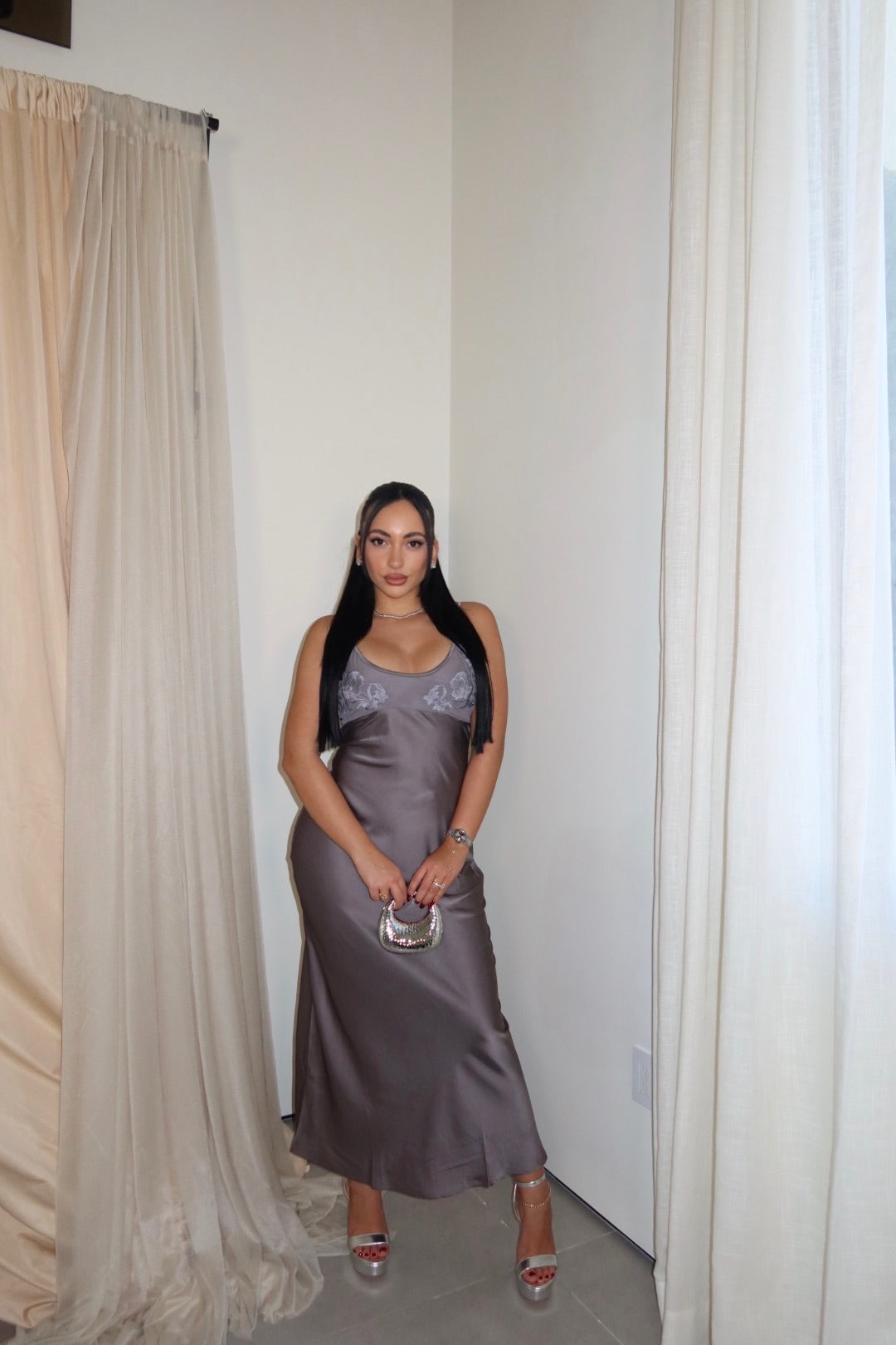 Elloise Satin Maxi Dress