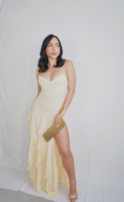 Spring Bloom Maxi Dress (Yellow)