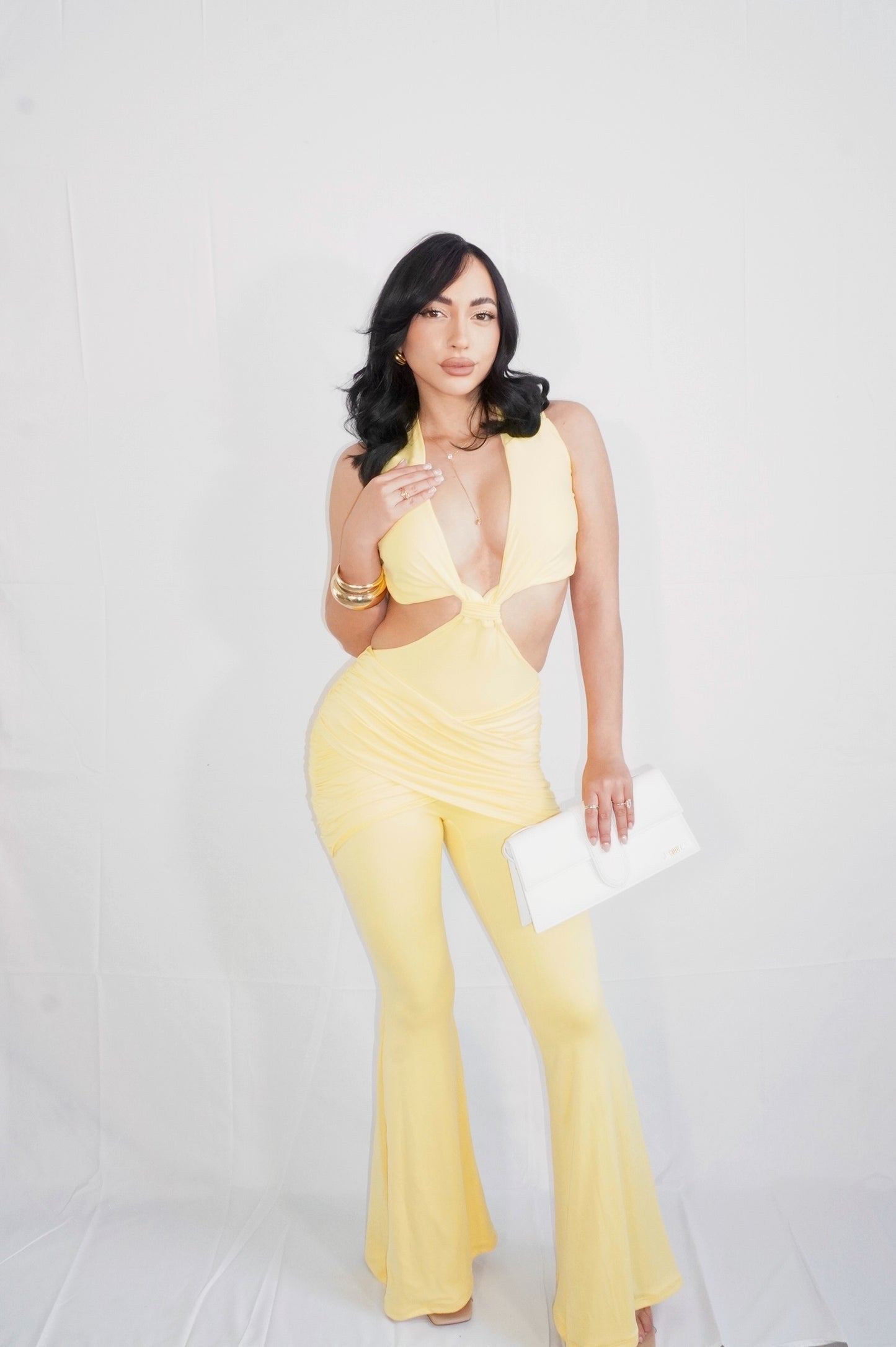Not Your Type Jumpsuit (Yellow)