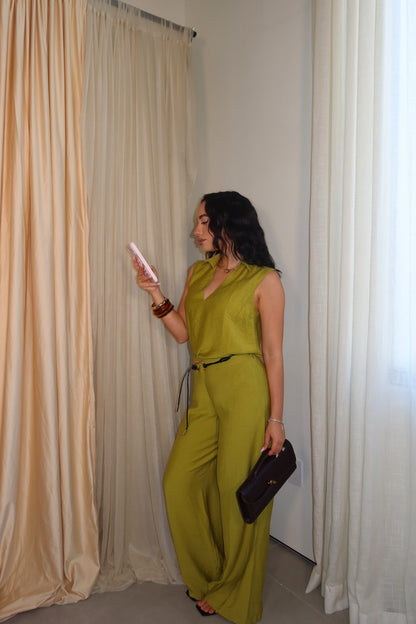 On The Clock Pant Set (Green)