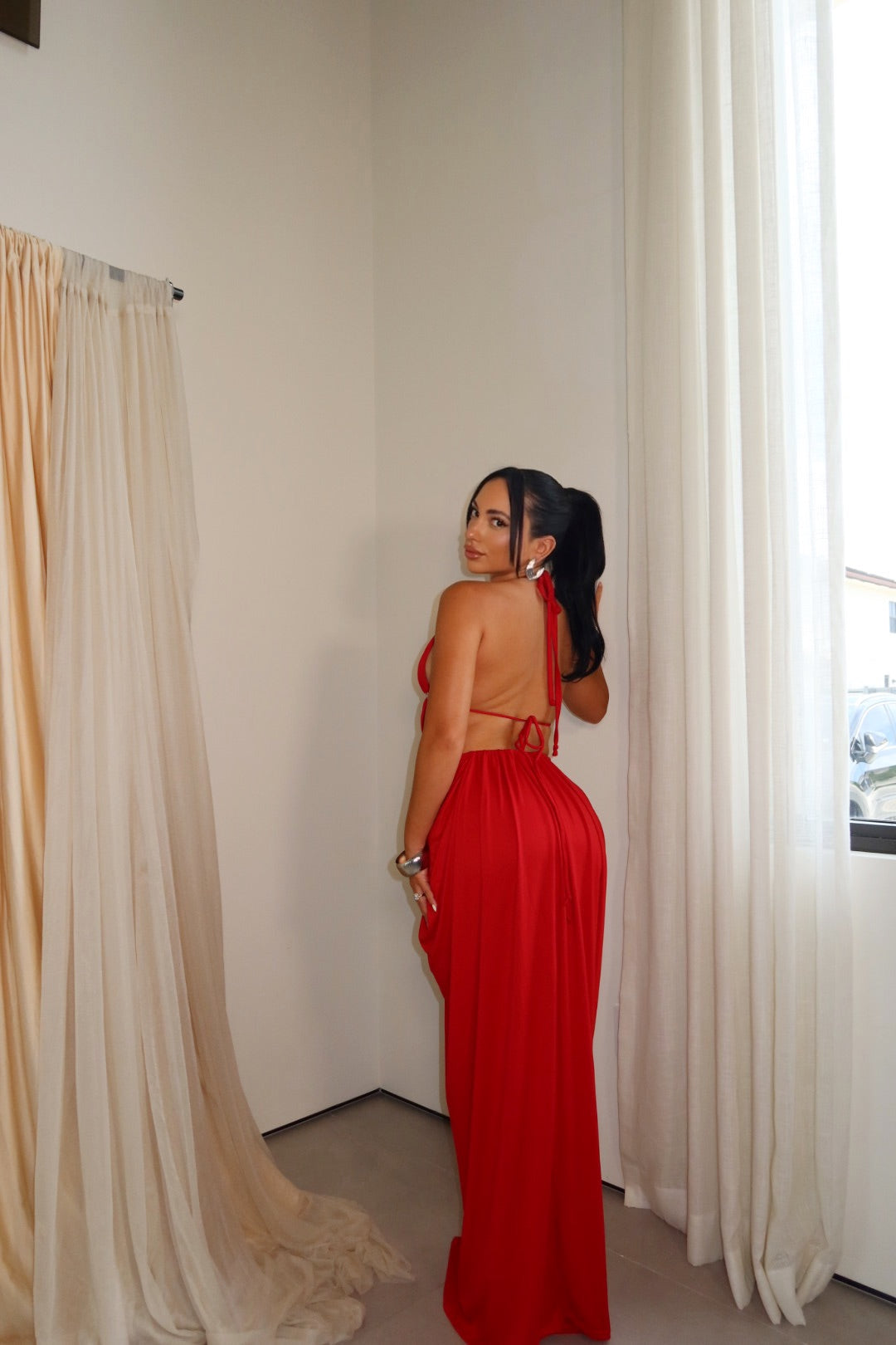 Noir Maxi Dress (Red)