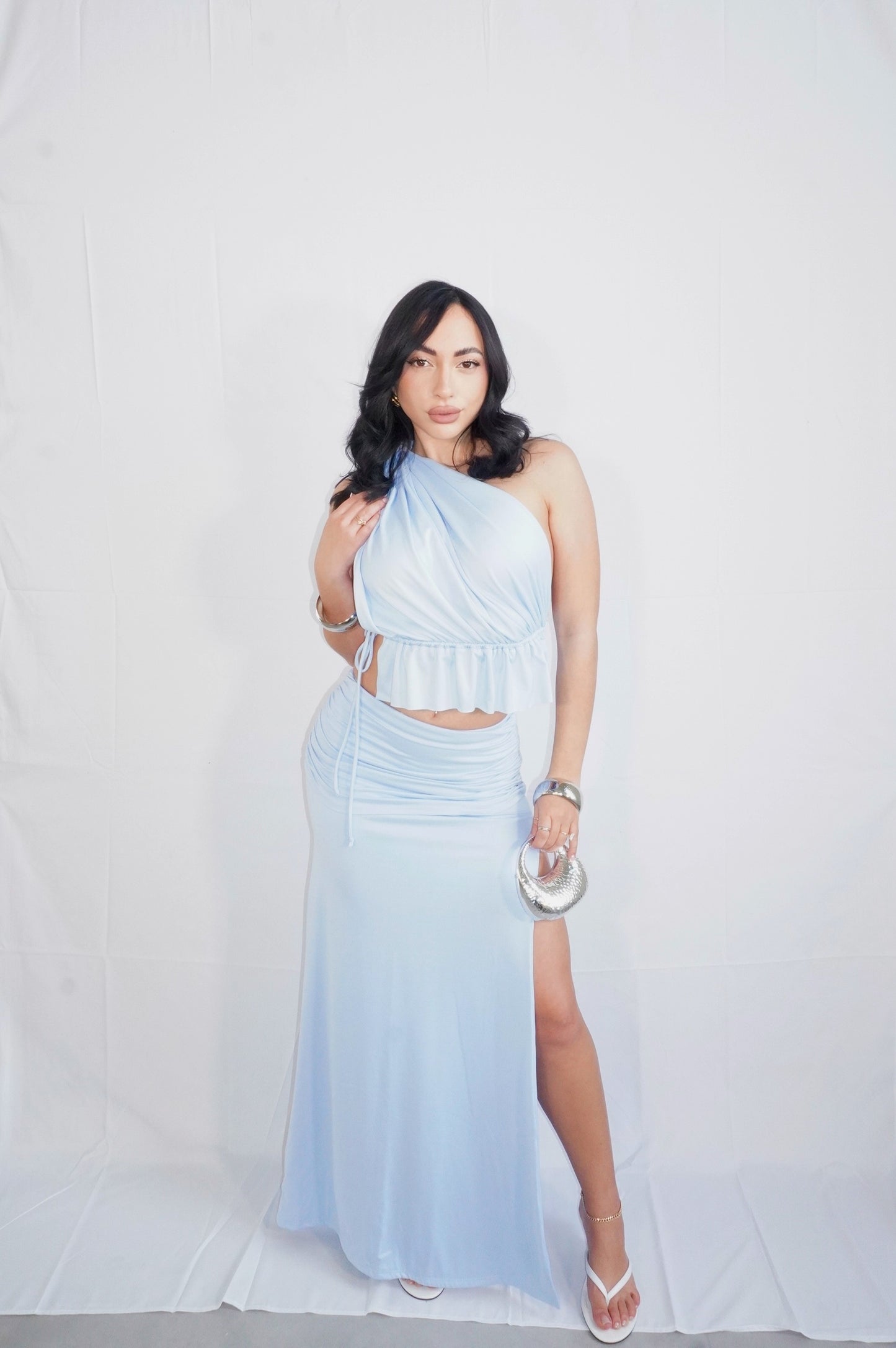 Blue Essence Matching Skirt Set