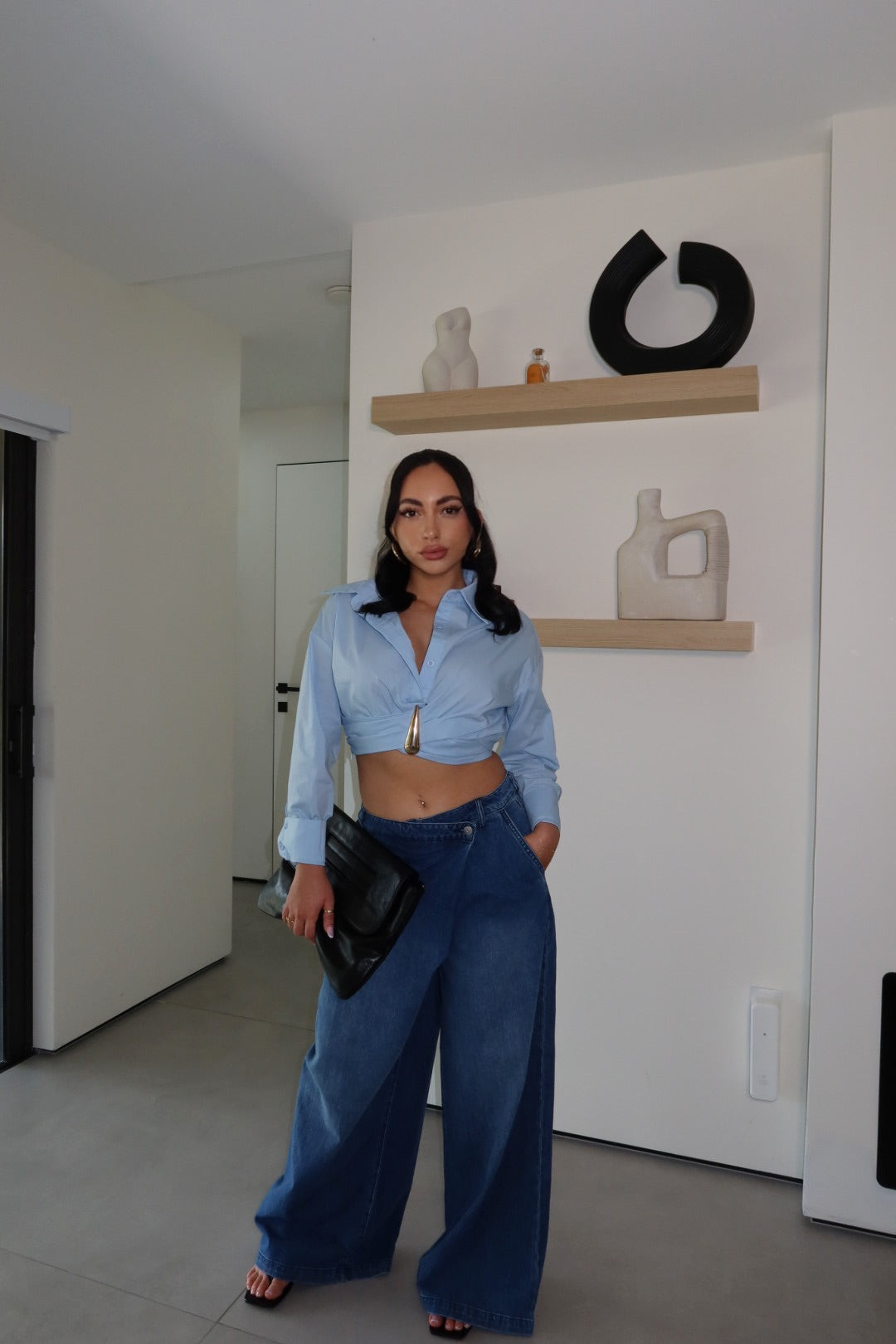 Josie Wrapped Waist Wide Leg Jeans