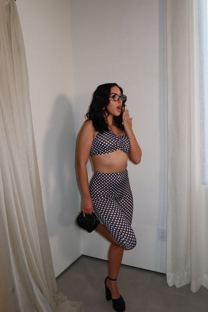 Polka dot Legging Set (black and white)